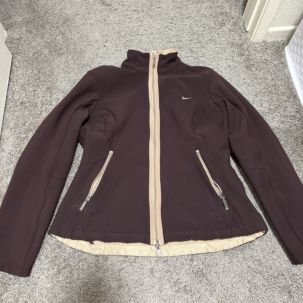 Nike Women's Brown and Cream Jacket